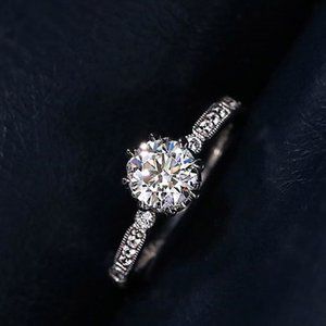 Refine Pure Gemstone CZ Thin Elegant Silver Rings for Women, EVGG1564